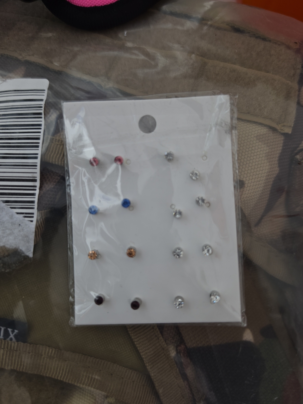 Mixed Stud Earring Set with Multicolor Gems Magnetic Backings